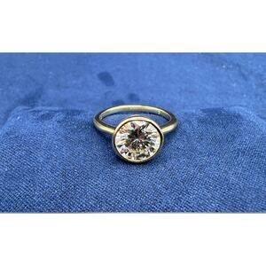3CT Gold Bezel Moissanite Ring size 7